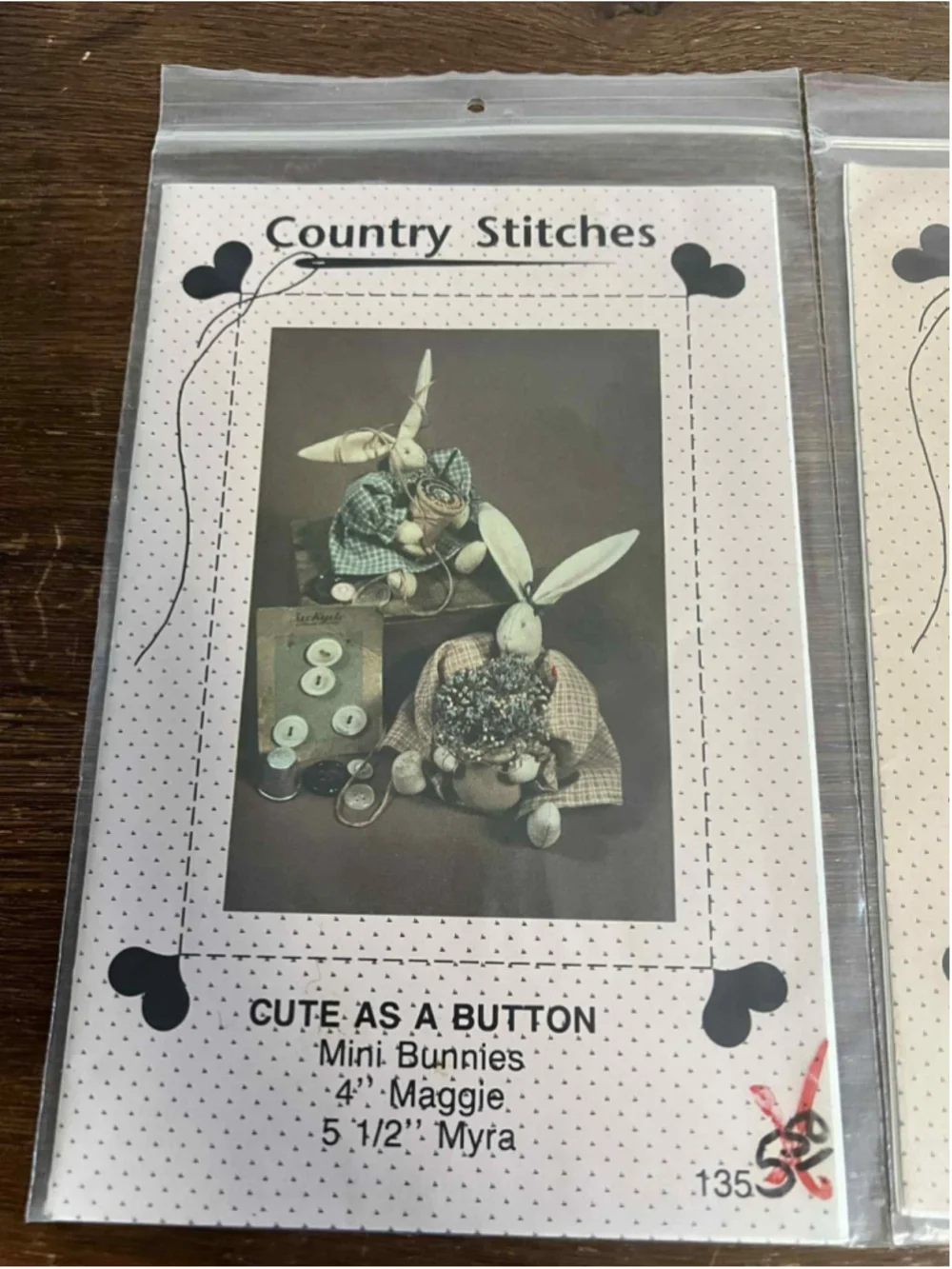 Country Stitches Brenda Gervais Bunny Doll Sewing Patterns Cute As A Button Used